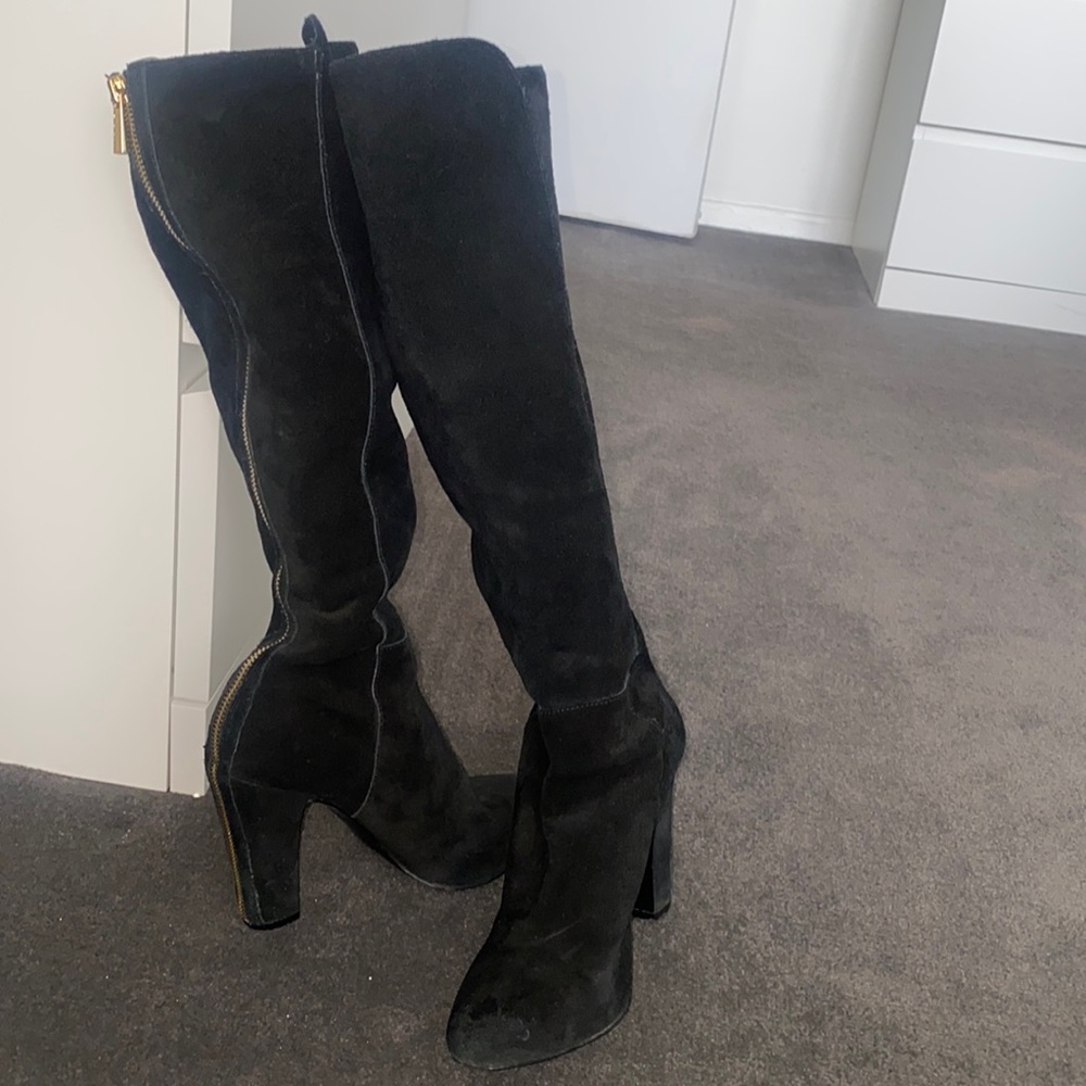 Vince Camuto suede knee high boots with heel